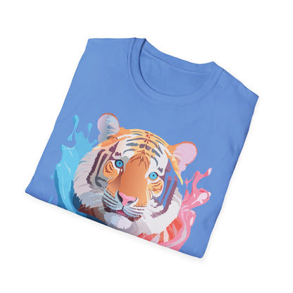 Tiger Shirt Unisex Animal Print Tee Gildan Softstyle 64000 Cotton