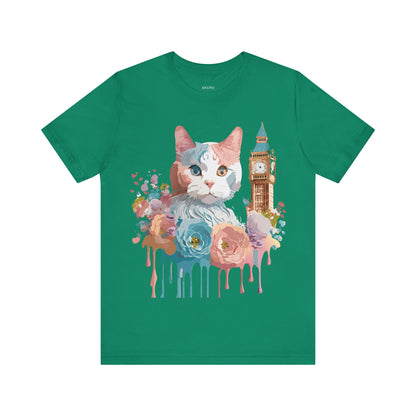 Natural Cotton Tee Shirt with Cat Printify
