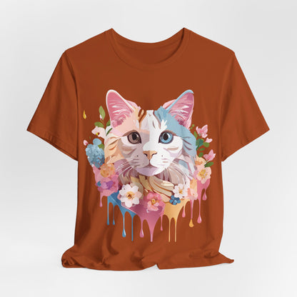 Natural Cotton Tee Shirt with Cat Printify