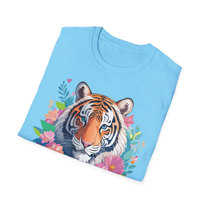 Tiger Themed Unisex Cotton Short Sleeve T Shirt Animal Print Tee
