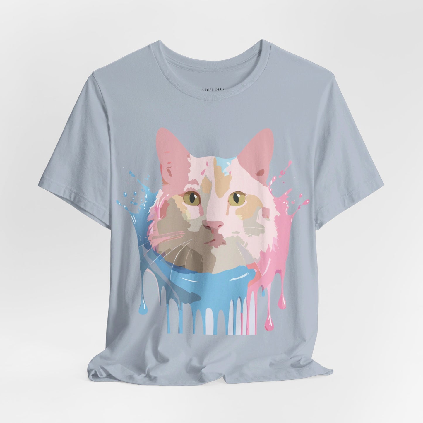 Natural Cotton Tee Shirt with Cat