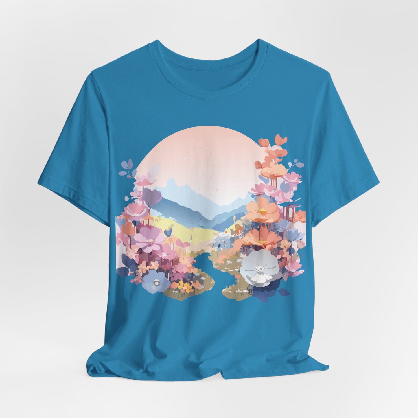 T-shirt en coton naturel avec fleurs