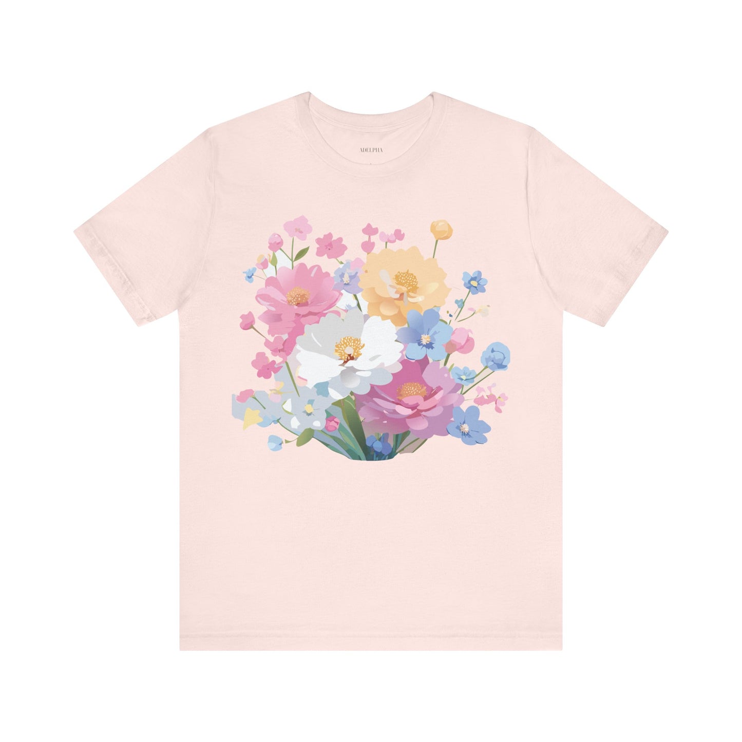 T-shirt en coton naturel avec fleurs