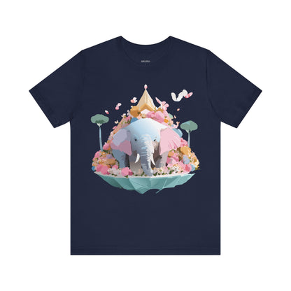 Natural Cotton Tee Shirt with Elephant Printify