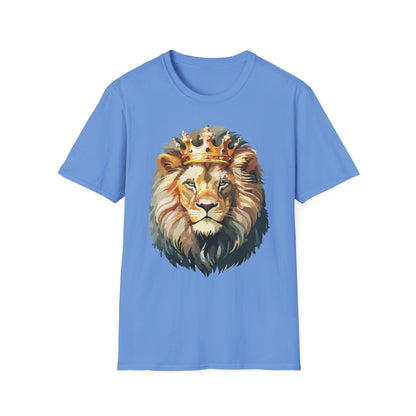 Unisex Lion Print T Shirt Softstyle 64000 One Hundred Percent Ring Spun Cotton