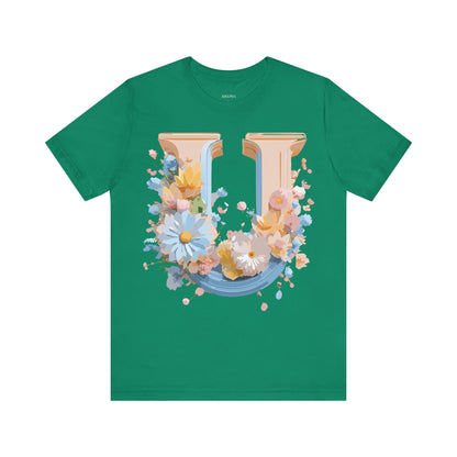 Natural Cotton Tee Shirt - Letters Collection - U Printify