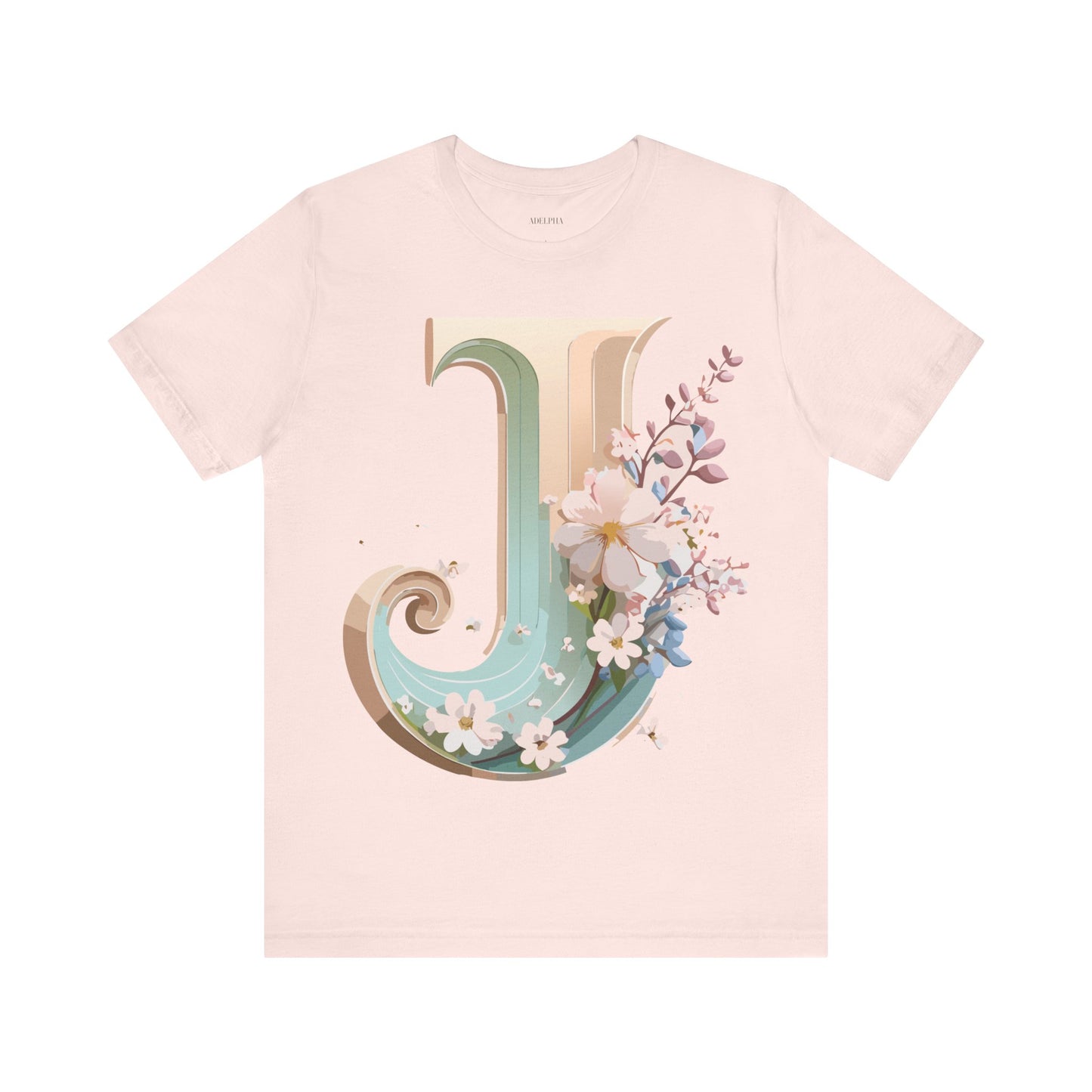 Natural Cotton Tee Shirt - Letters Collection - J