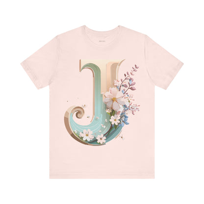 Natural Cotton Tee Shirt - Letters Collection - J Printify