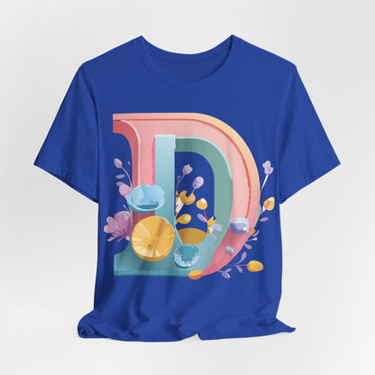 Natural Cotton Tee Shirt - Letters Collection - D Printify