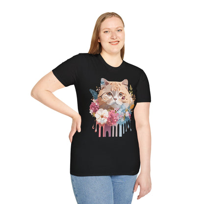 Cat Shirt Unisex Cat Tee Kitten Print Softstyle Gildan 64000