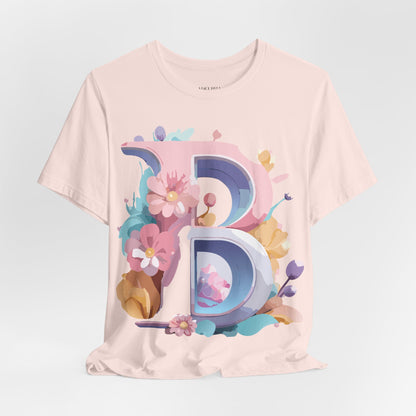 Natural Cotton Tee Shirt - Letters Collection - B Printify