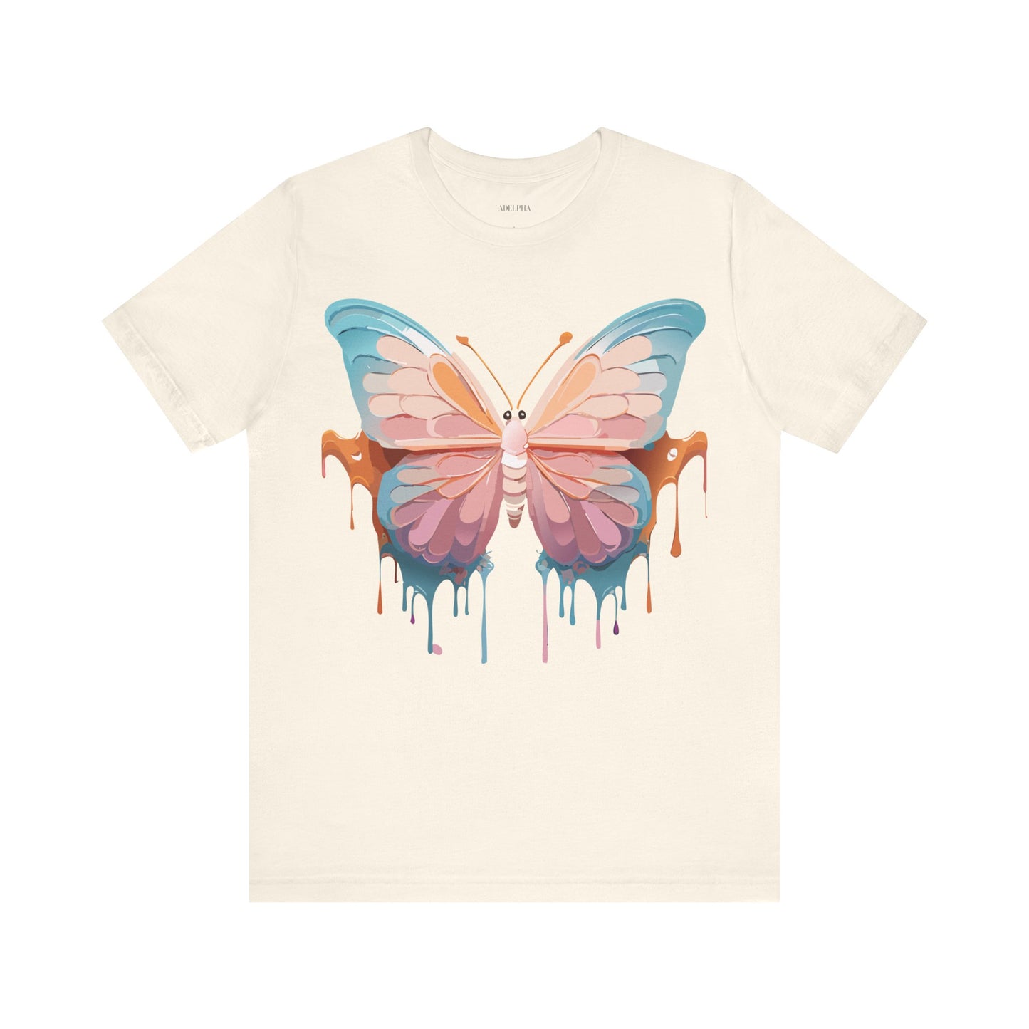 Natural Cotton Tee Shirt with Butterfly