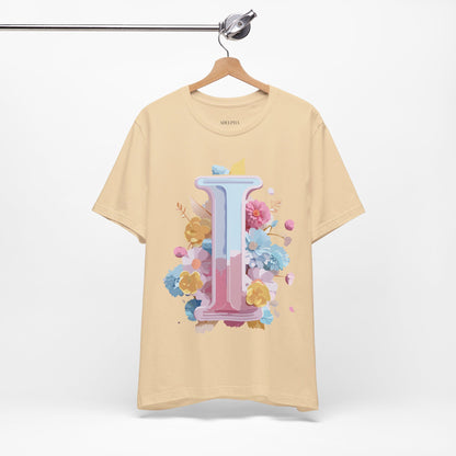 Natural Cotton Tee Shirt - Letters Collection - I Printify