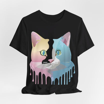 Natural Cotton Tee Shirt with Cat Printify