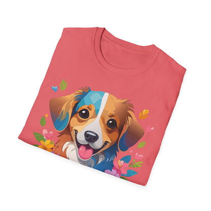 Dog Shirt Unisex Animal Tee 100 Percent Cotton Gildan Softstyle 64000