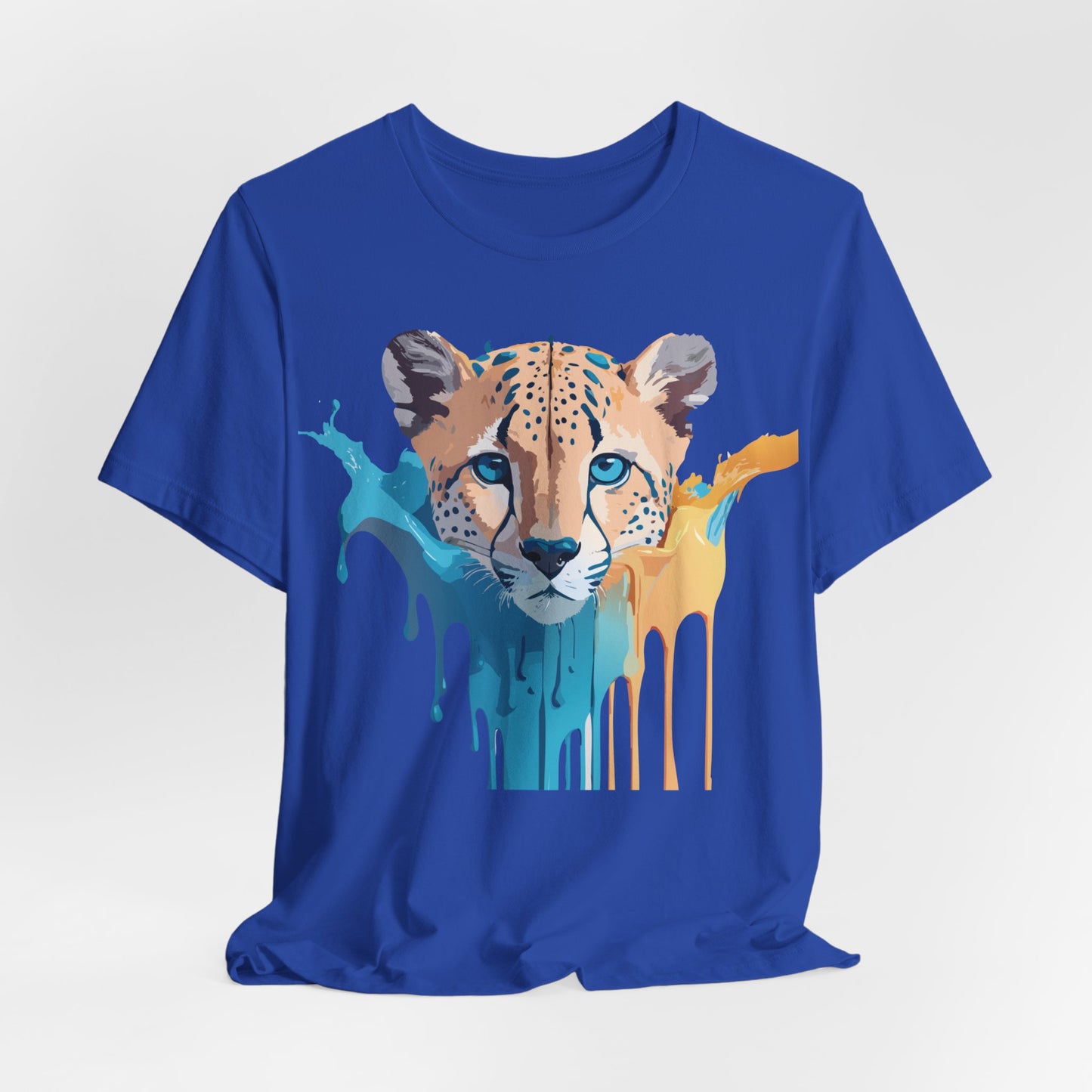 Natural Cotton Tee Shirt with Cheetah