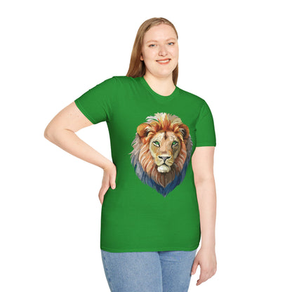 Lion Floral Tee Unisex Gildan Softstyle 64000 Cotton Short Sleeve Shirt