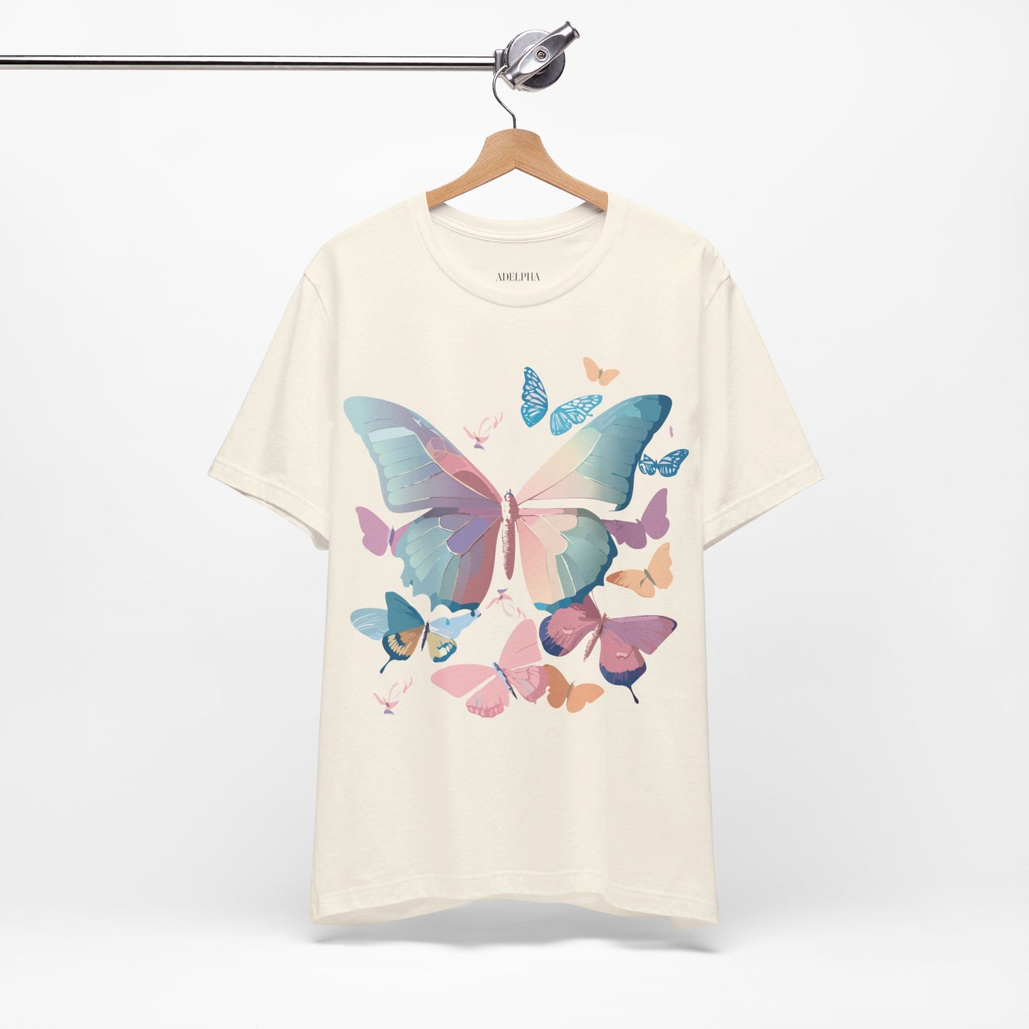 T-Shirt aus natürlicher Baumwolle mit Schmetterling