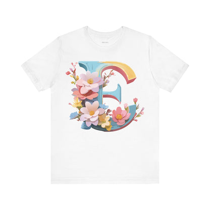 Natural Cotton Tee Shirt - Letters Collection - E Printify