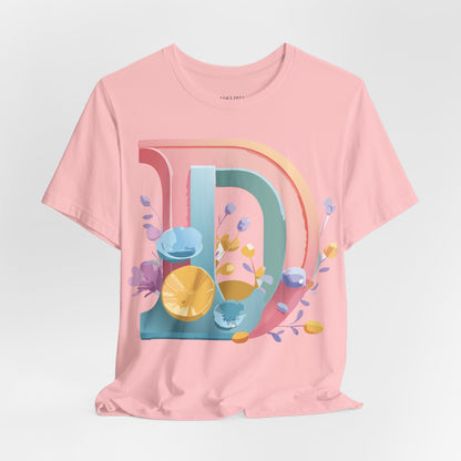 Natural Cotton Tee Shirt - Letters Collection - D Printify