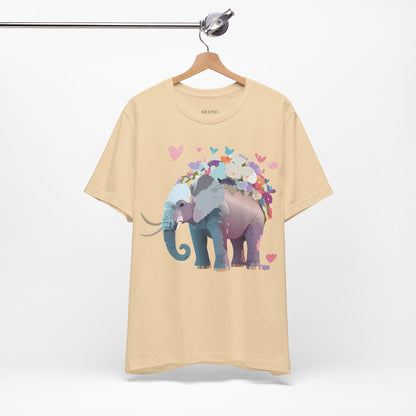 Natural Cotton Tee Shirt with Elephant Printify
