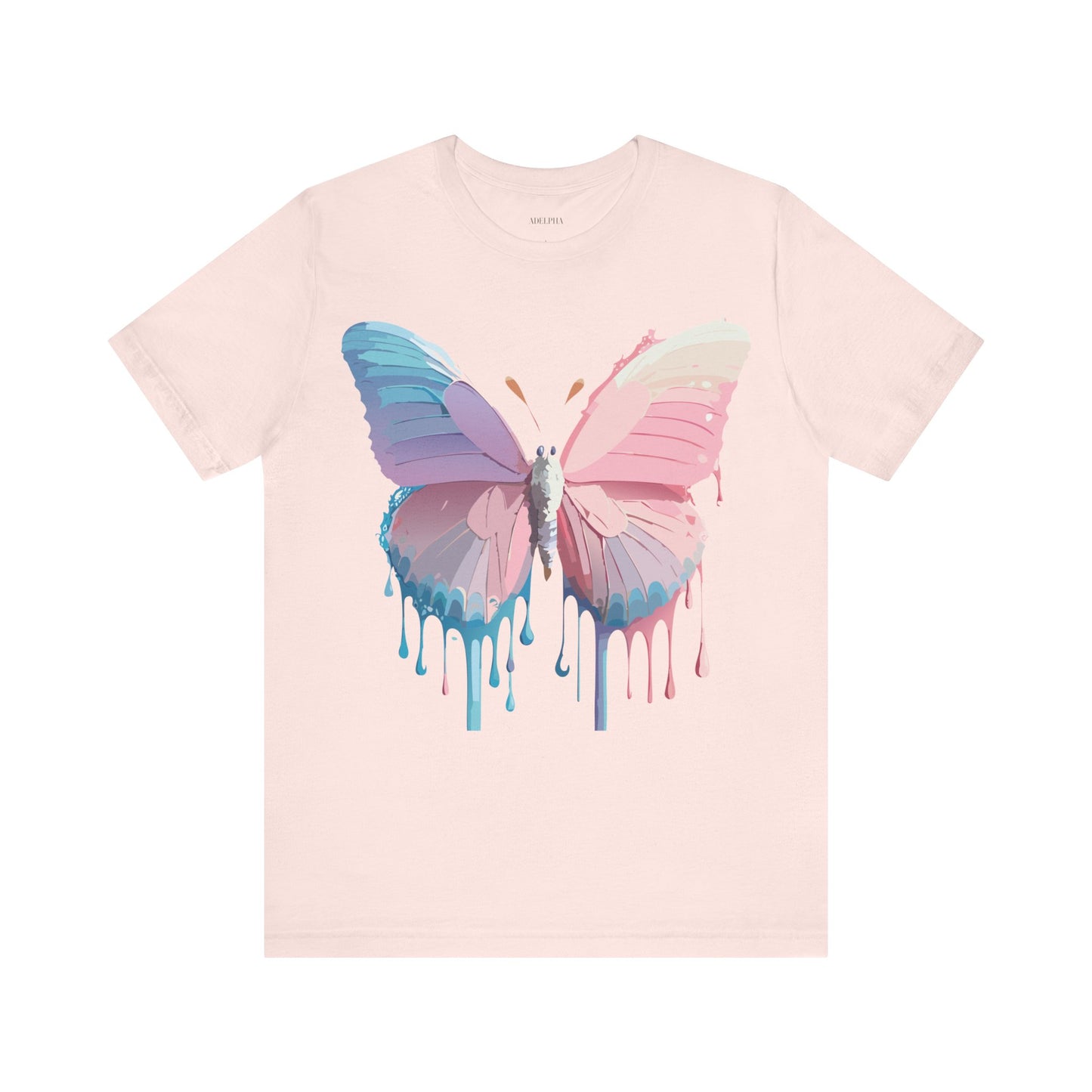 Natural Cotton Tee Shirt with Butterfly