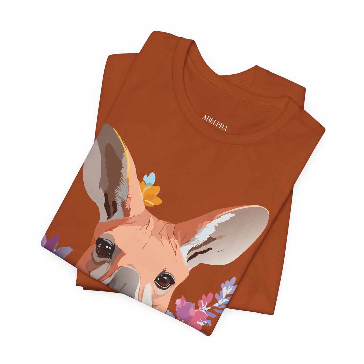 Natural Cotton Tee Shirt with Kangaroo