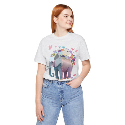 Natural Cotton Tee Shirt with Elephant Printify