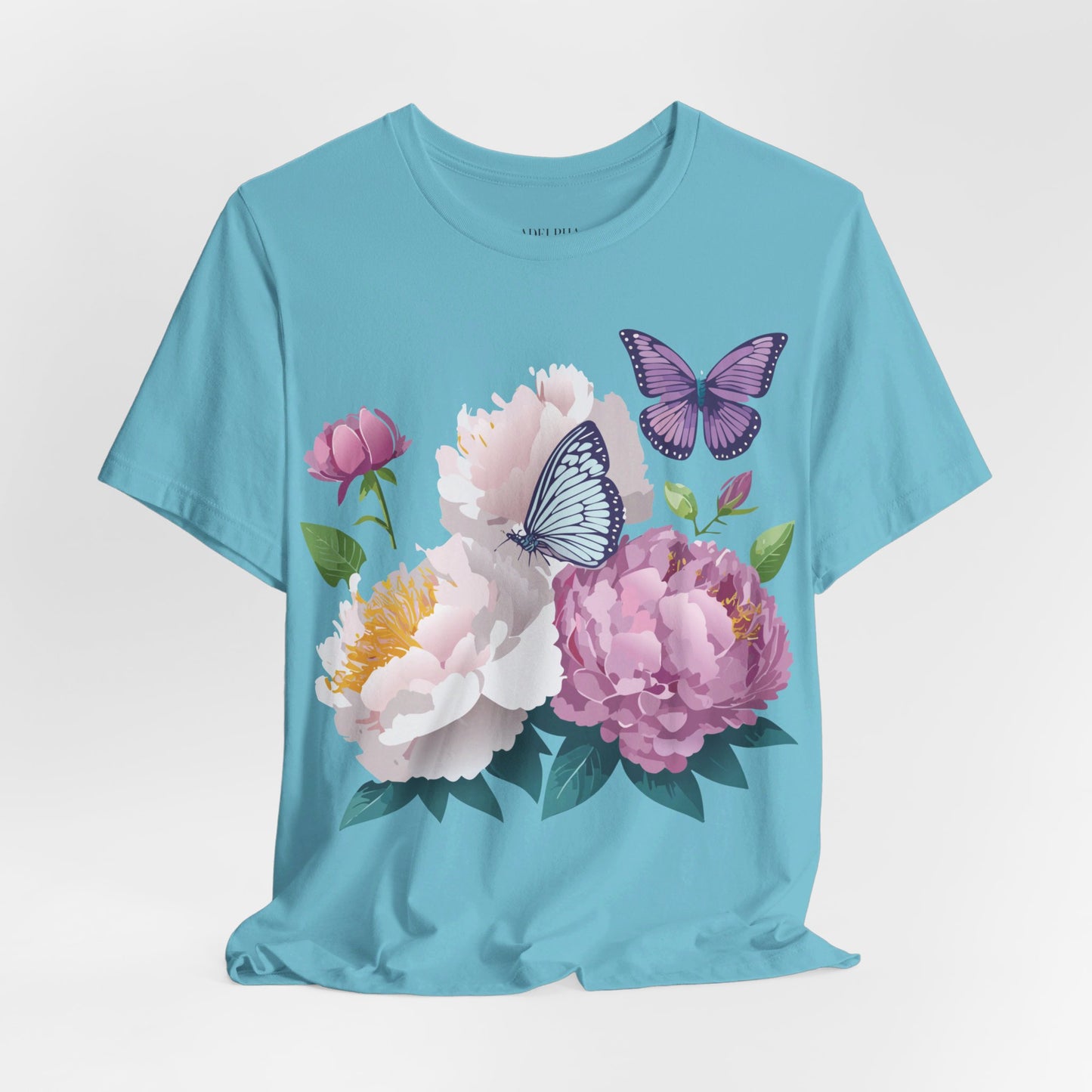 T-shirt en coton naturel avec fleurs