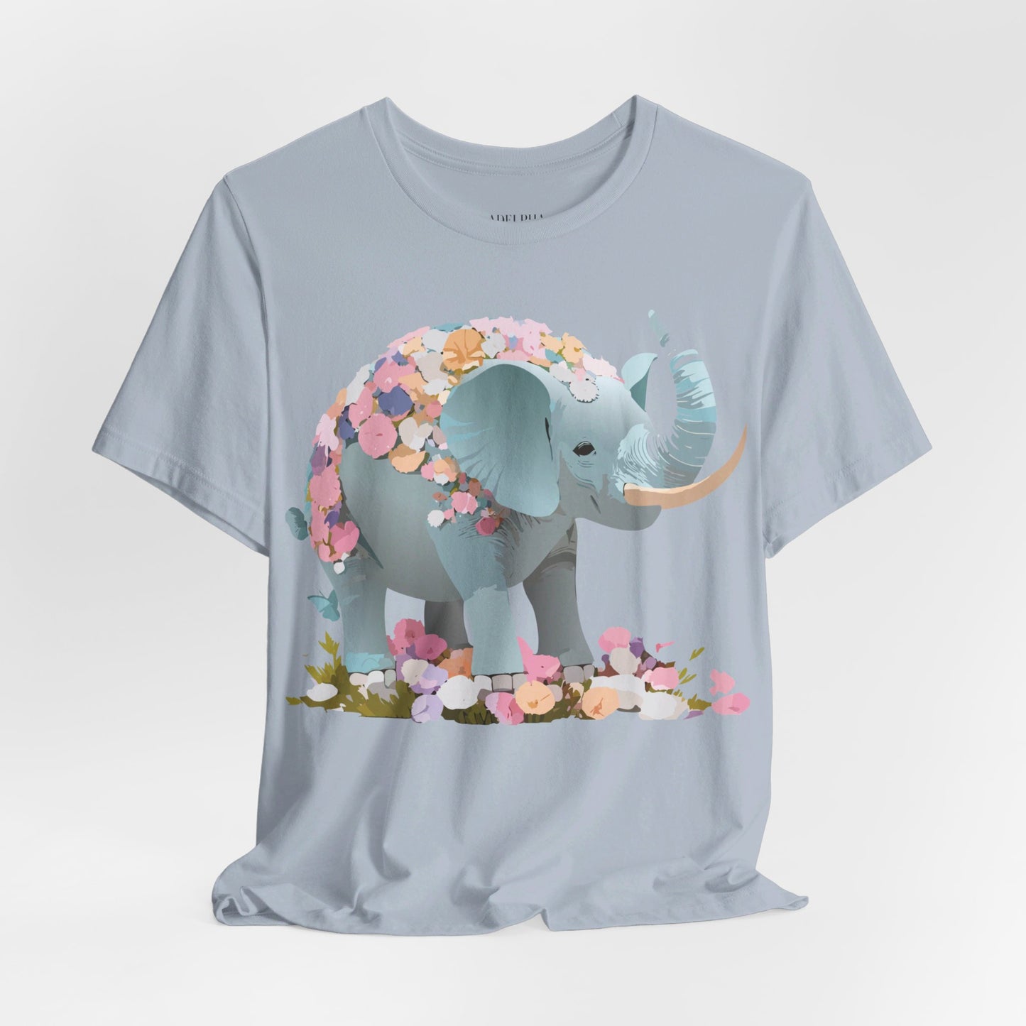 T-shirt en coton naturel avec motif éléphant