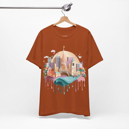 Natural Cotton Tee Shirt - Beautiful Places Collection - Paris Printify