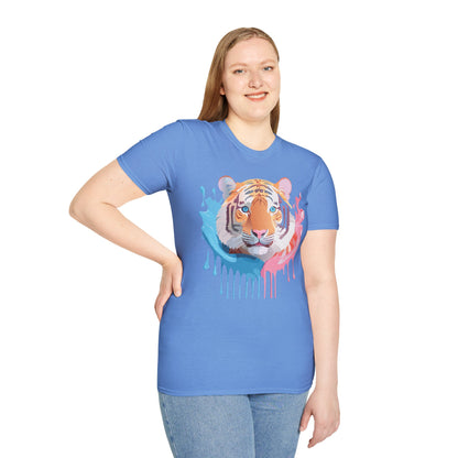 Tiger Shirt Unisex Animal Print Tee Gildan Softstyle 64000 Cotton