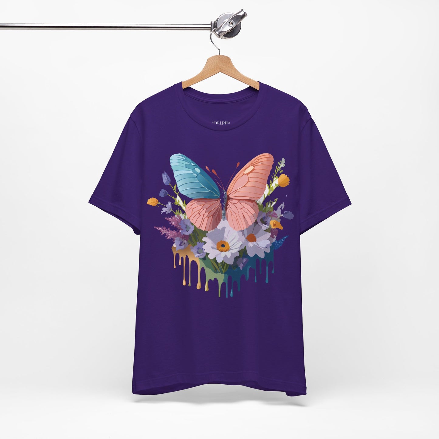 T-Shirt aus natürlicher Baumwolle mit Schmetterling