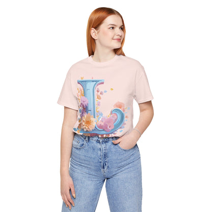 Natural Cotton Tee Shirt - Letters Collection - L Printify