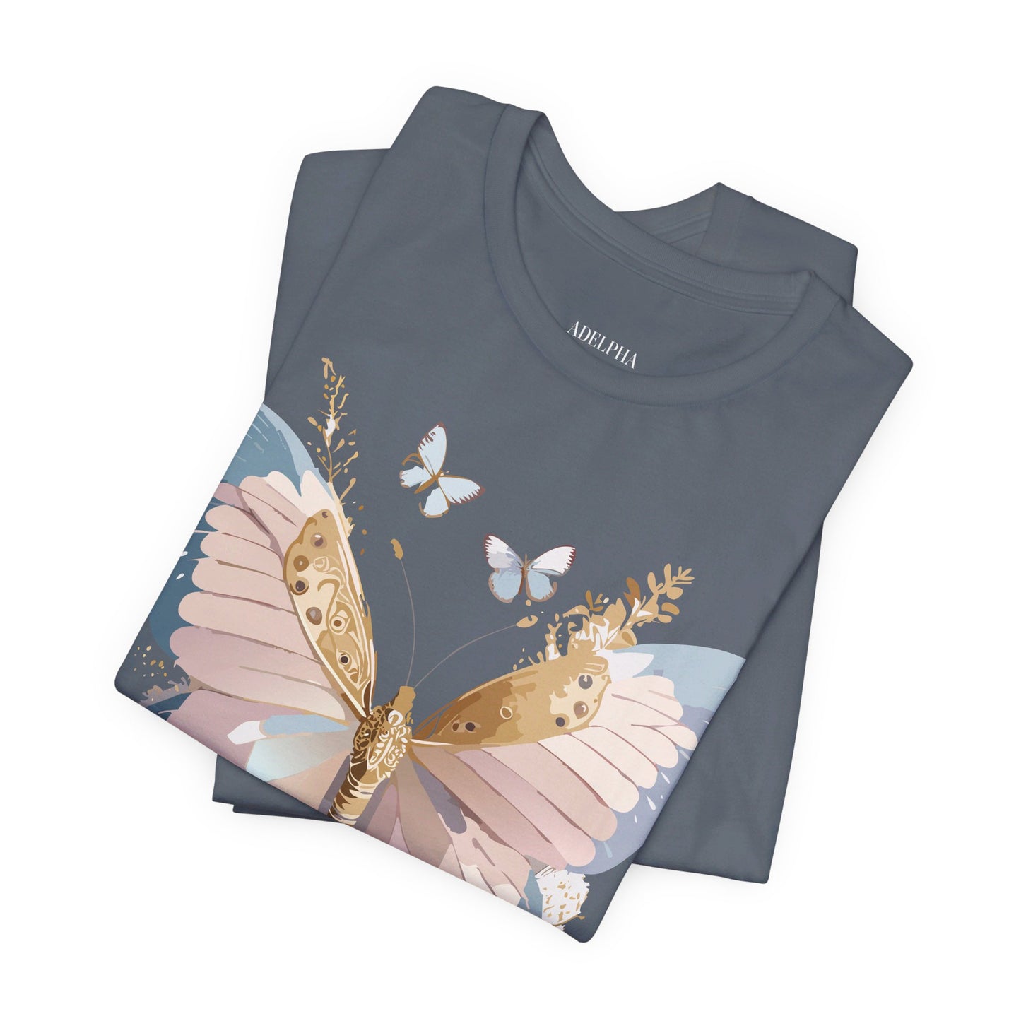 T-shirt en coton naturel avec papillon