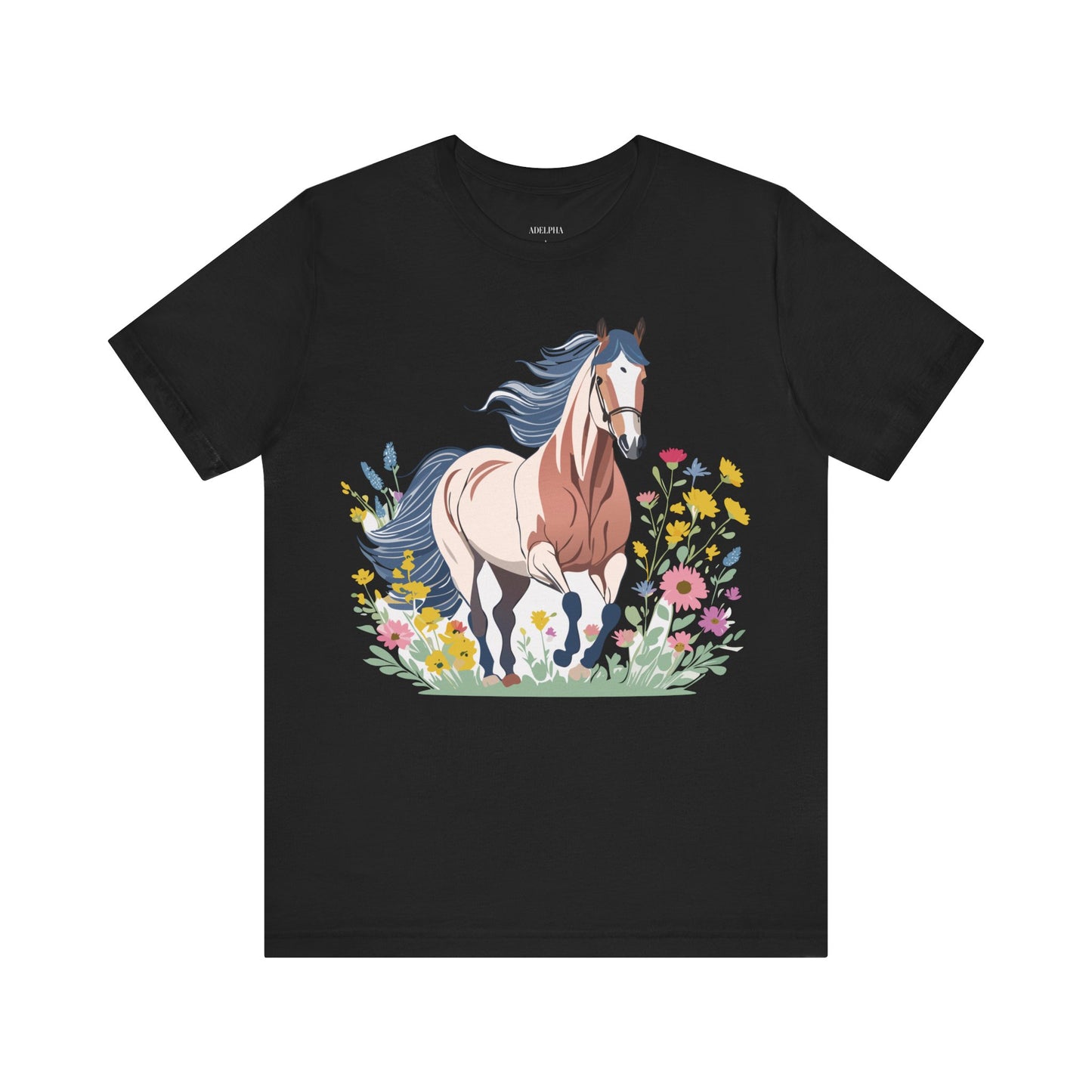 Natural Cotton Tee Shirt with Horse