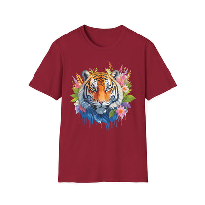 Tiger Print Unisex Gildan Softstyle Tee 64000 100 Percent Ring Spun Cotton