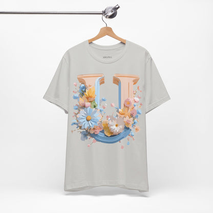 Natural Cotton Tee Shirt - Letters Collection - U Printify