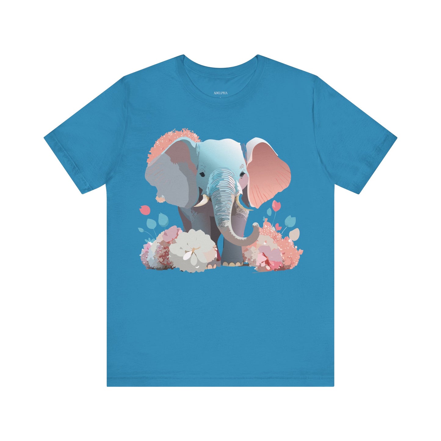 T-shirt en coton naturel avec motif éléphant