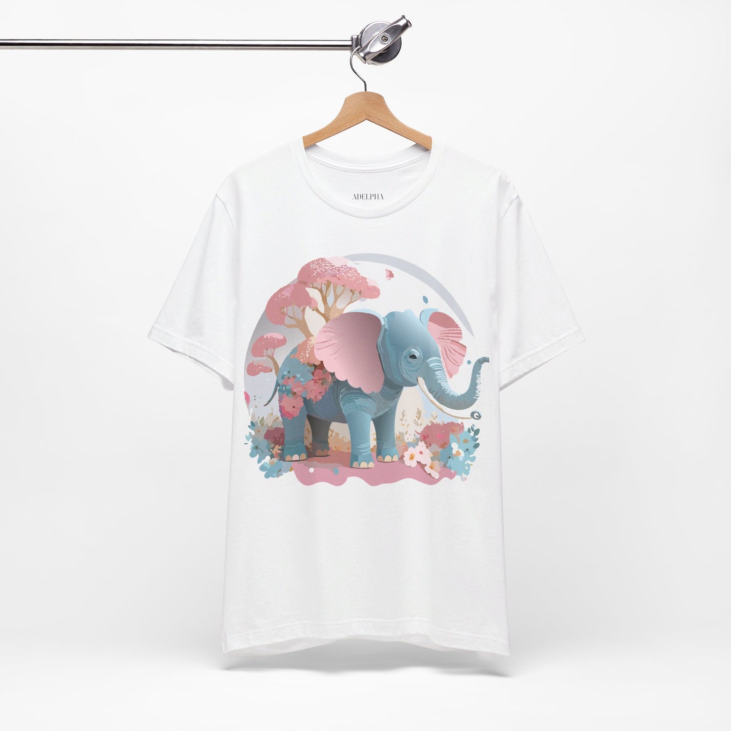 Natural Cotton Tee Shirt with Elephant