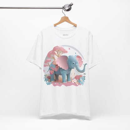 Natural Cotton Tee Shirt with Elephant Printify