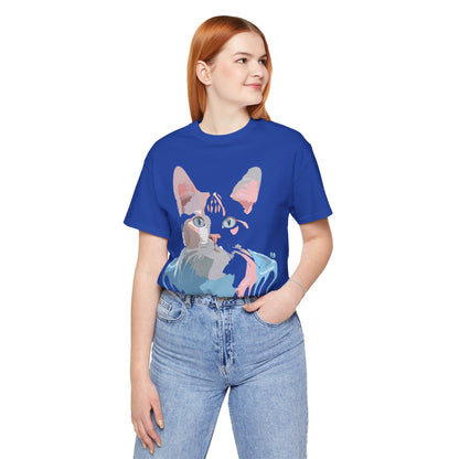 Natural Cotton Tee Shirt with Cat Printify