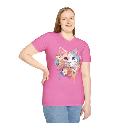 Cat Shirt Unisex Softstyle Tee 100 Percent Ring Spun Cotton Kitten Tee