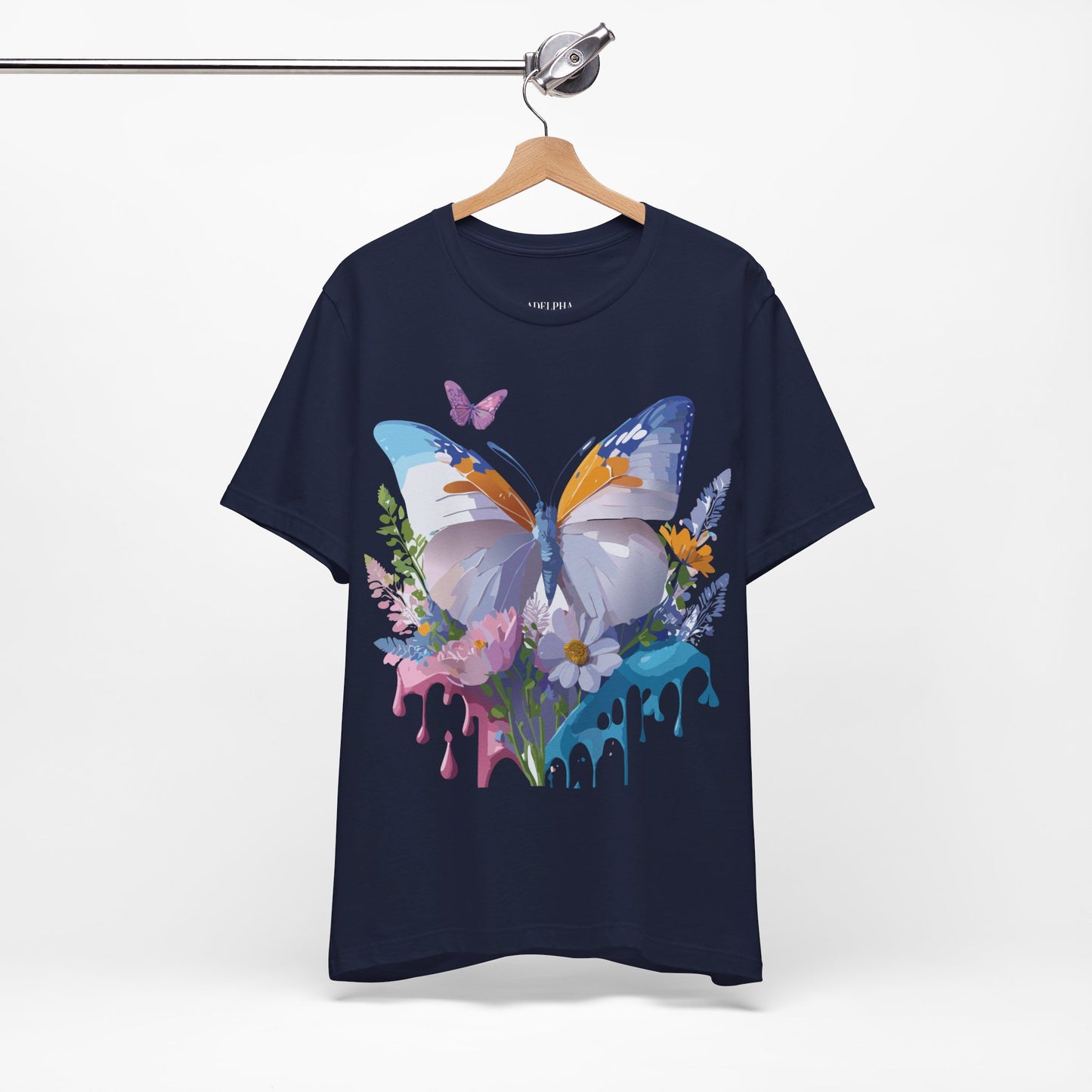 T-Shirt aus natürlicher Baumwolle mit Schmetterling