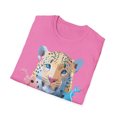 Unisex Cheetah Print Gildan Softstyle 64000 Short Sleeve T Shirt