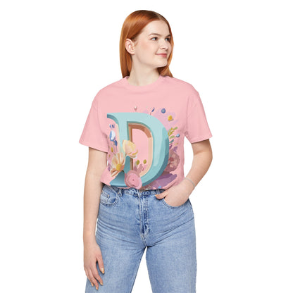 Natural Cotton Tee Shirt - Letters Collection - D Printify