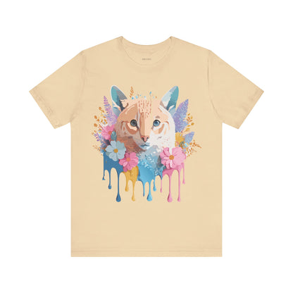 Natural Cotton Tee Shirt with Cat Printify