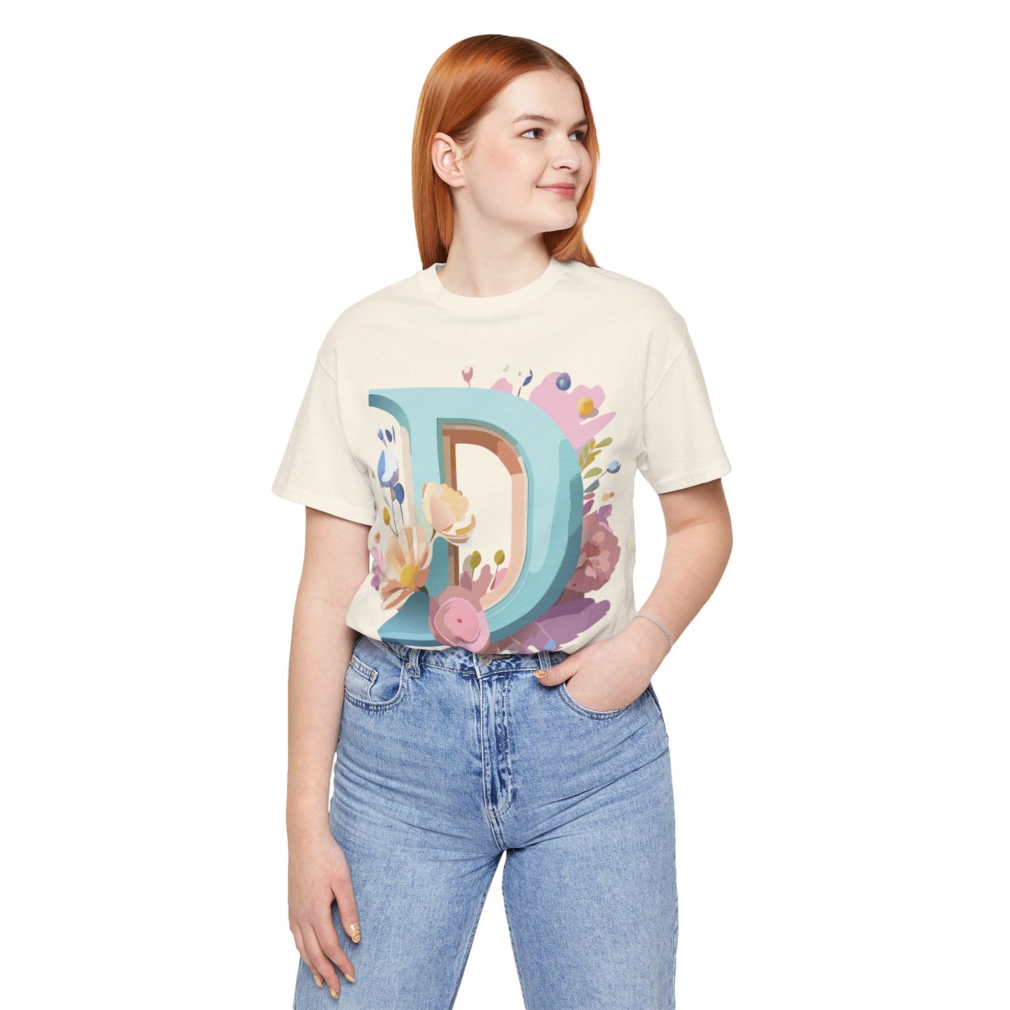 Natural Cotton Tee Shirt - Letters Collection - D