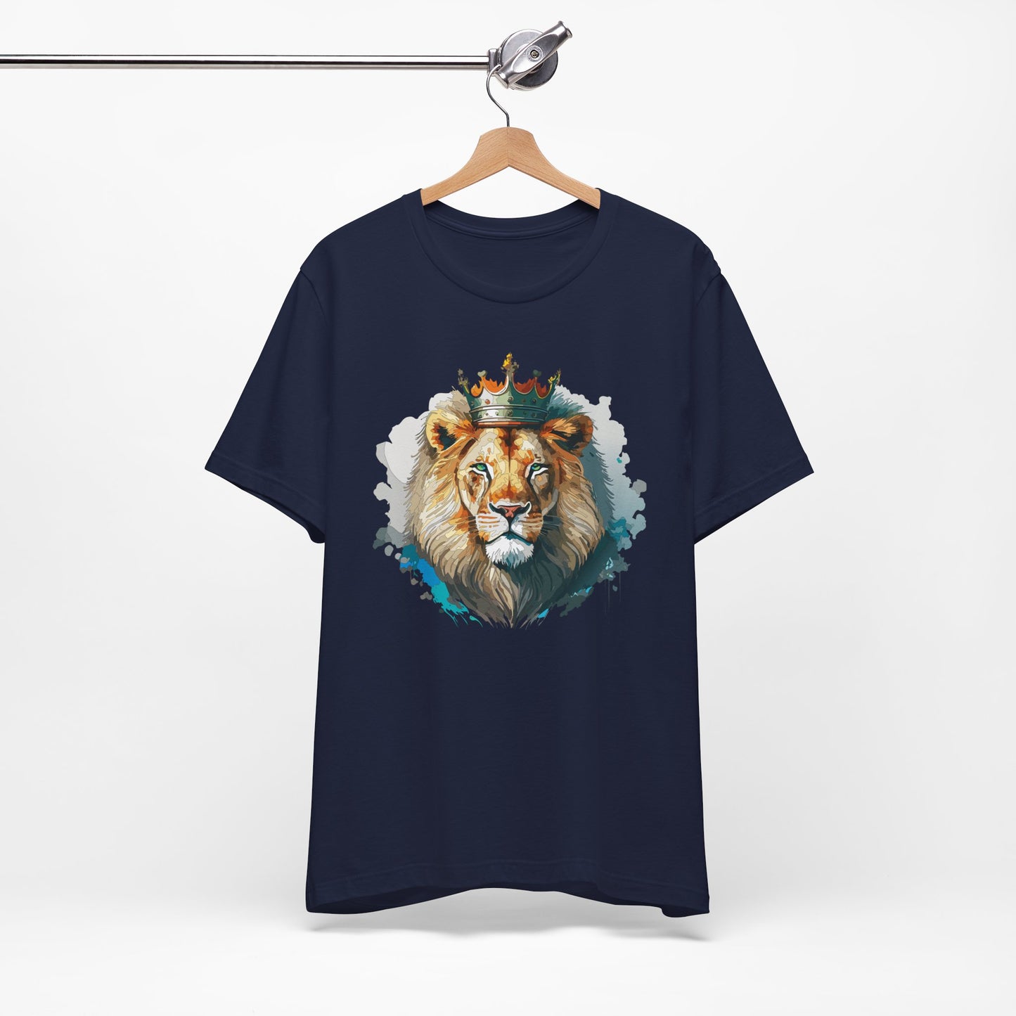 Lion with Crown Tee Unisex Cotton Watercolor King Lion Graphic T-Shirt 2