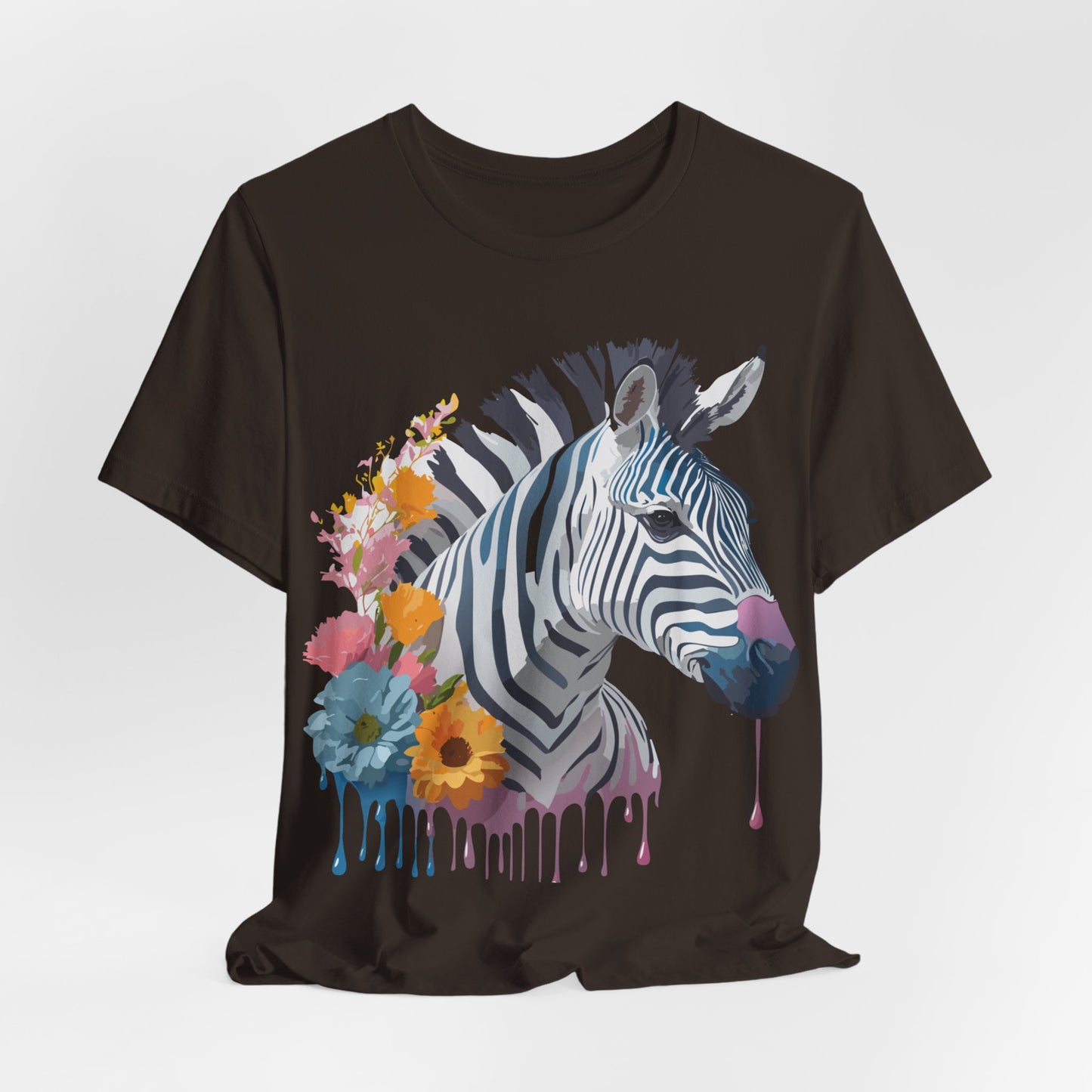 Natural Cotton Tee Shirt with Zebra